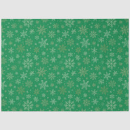 Papel De Seda Verde con copos de nieve de oro