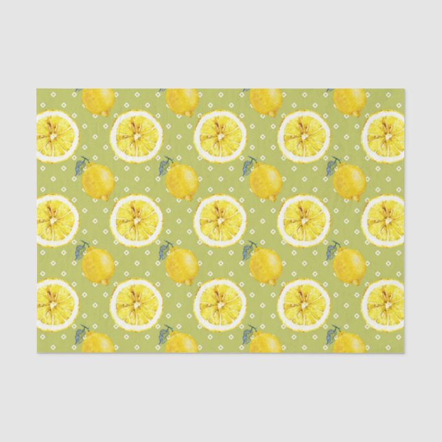 Papel De Seda Verde con Limones 2 (Anverso)
