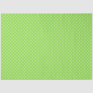 Papel De Seda Verde Con Lunares Blancos
