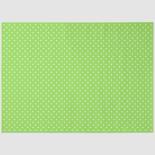 Papel De Seda Verde Con Lunares Blancos (Anverso)