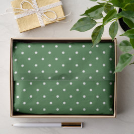 Papel de seda verde con lunares blancos