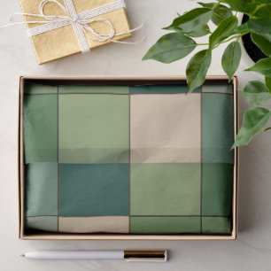 Papel De Seda Verde Cuadros