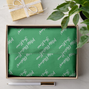 Papel de seda verde de Navidad con nombre personal