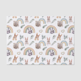 Papel De Seda Verde del bosque | Animales del bosque y Arcoíris