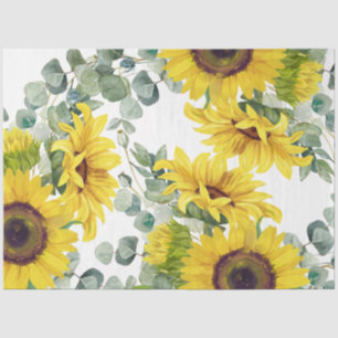 Papel De Seda Verde del girasol dorado Eucalpytus