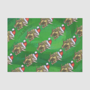 Papel De Seda Verde del navidad del Triceratops