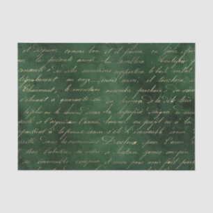 Papel De Seda Verde Esmeralda Grunge Caligrafía Vintage