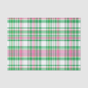 Papel De Seda Verde Esmeralda, Rosa Fuerte, Cuadros Escoceses Pr