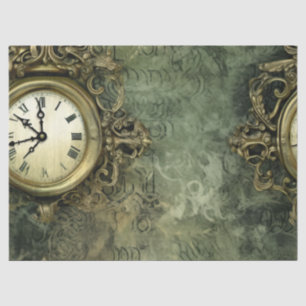 Papel De Seda Verde Esmeralda Rústico Antiguo Steampunk