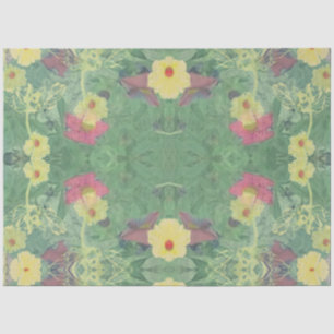 Papel De Seda Verde floral