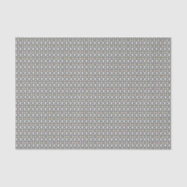 Papel De Seda Verde Gris Elegante Ditsy Floral (Anverso)