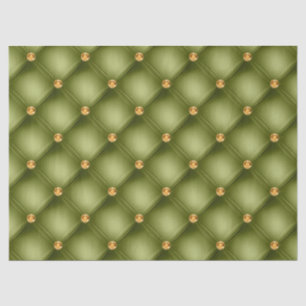 Papel De Seda Verde Oliva y Dorado Mechado