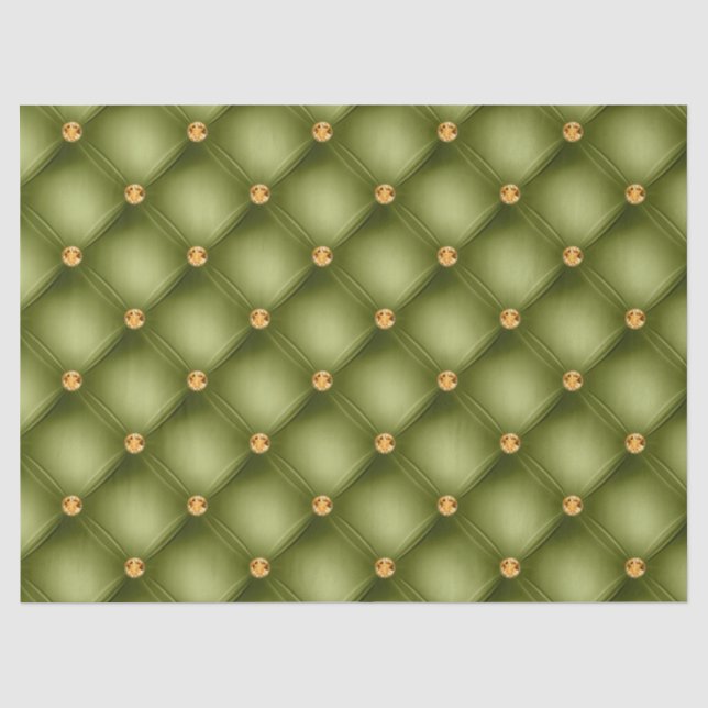 Papel De Seda Verde Oliva y Dorado Mechado (Anverso)