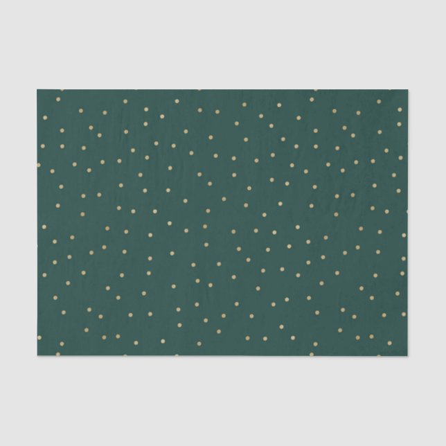 Papel De Seda Verde Oscuro con Puntos Dorados (Anverso)