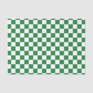 Papel De Seda Verde oscuro y blanco a cuadros