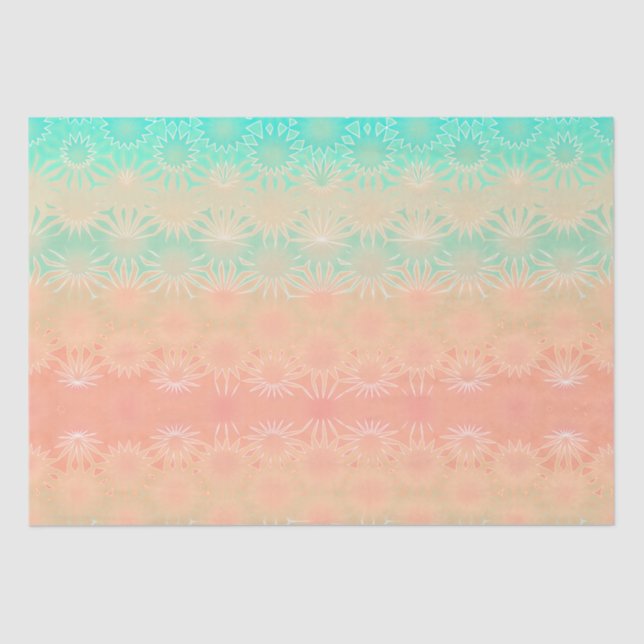 Papel De Seda Verde, Peach, Melón y Coral (Anverso)