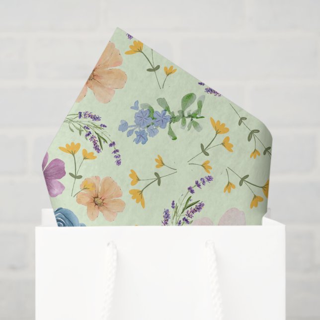Papel De Seda Verde retro botánico lindo desenlace moda (Bolsa de regalo)