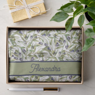 Papel De Seda Verde Salvia Acuarela Francés Campo Olivo