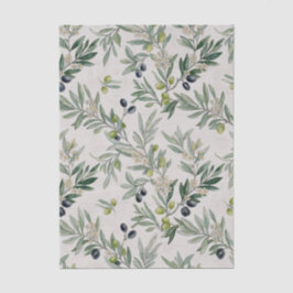 Papel De Seda Verde Salvia Acuarela Francés Campo Olivo