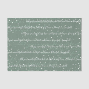 Papel De Seda Verde salvia   Personalizado Guión Texto Navidades