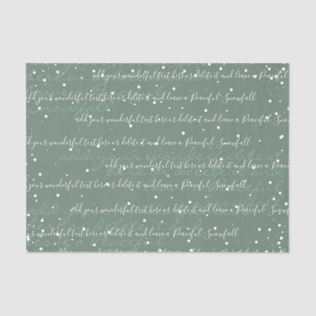 Papel De Seda Verde salvia | Personalizado Guión Texto Navidades (Anverso)