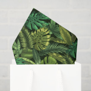 Papel De Seda Verde selva tropical