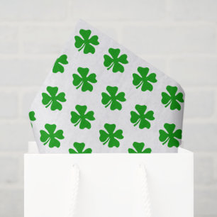 Papel de seda verde trébol de la suerte día de San