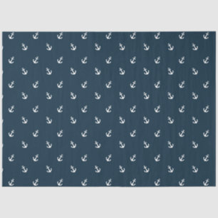 Papel De Seda Verde y Azul Marino Diseño de la Serie Náutica 16