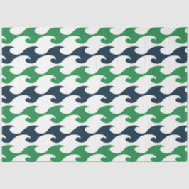 Papel De Seda Verde y Azul Marino  Diseño de la Serie Náutica 5