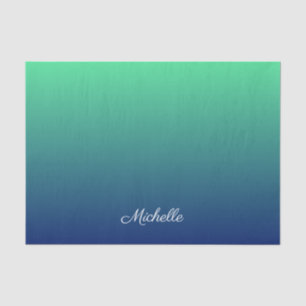 Papel De Seda Verde y azul personalizados sombríos