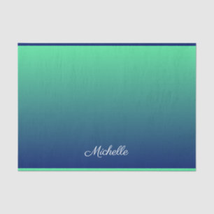 Papel De Seda Verde y azul personalizados sombríos