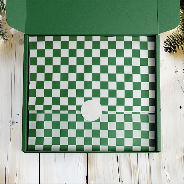 Papel De Seda Verde y Blanco Holiday Check (Subido por el creador)
