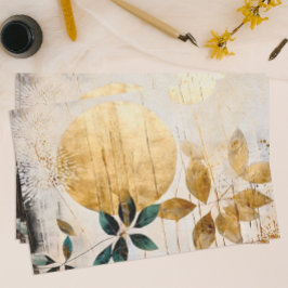 Papel De Seda Verde y dorado modernos