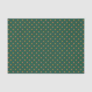 Papel de seda verde y lunares de calabaza (grande)