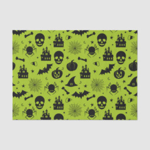 Papel De Seda Verde y negro del modelo de Halloween