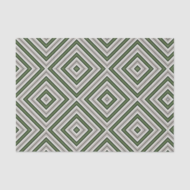 Papel de seda verdes geométricos (Anverso)