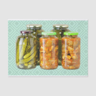 Papel De Seda Verduras fermentadas en jarras