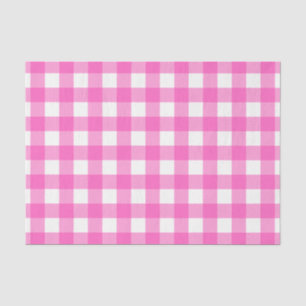 Papel De Seda Verificaciones de Búfalo Blancas Rosa Modernas