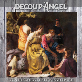 Papel De Seda Vermeer-Diana y su página de Nymphs Decoupage