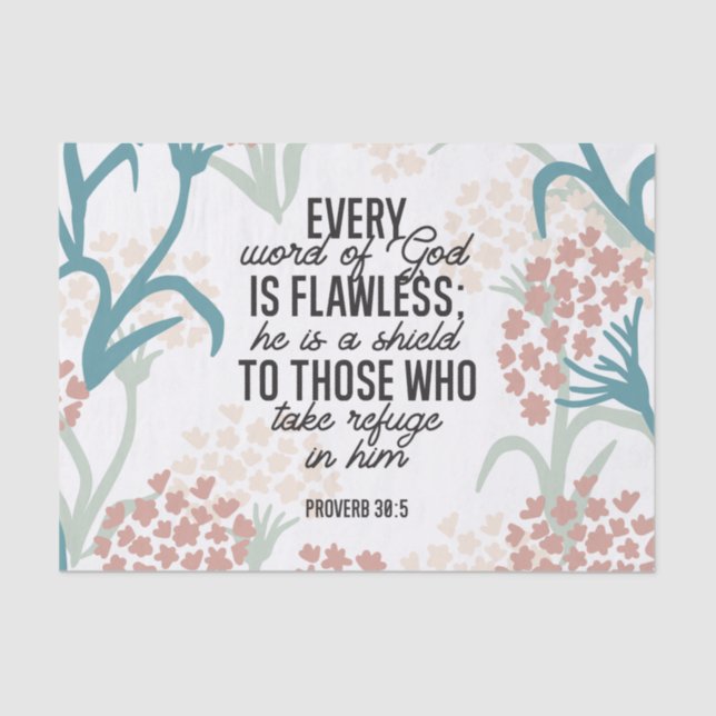Papel De Seda Verso bíblico Proverb 30:5 (Anverso)