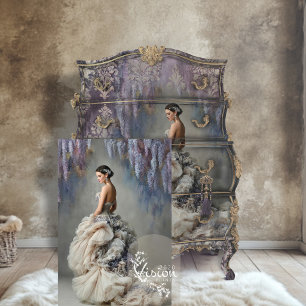 Papel De Seda Vestido de Champagne de Paloma de Wisteria Túnica 