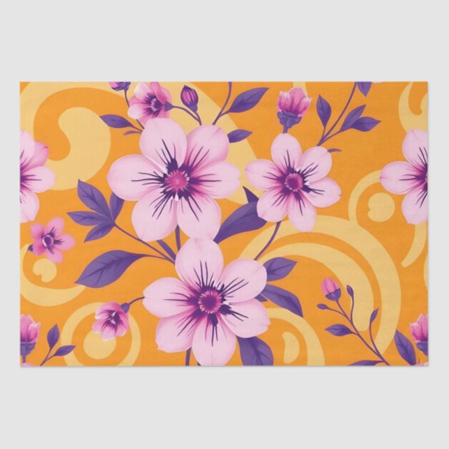 Papel De Seda Vestido de veraneo floral-dopamina vibrante (Anverso)