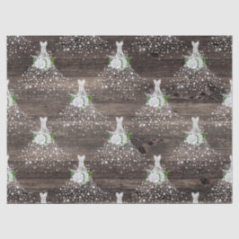 Papel De Seda Vestidos blancos y Rosas en deshielo de madera