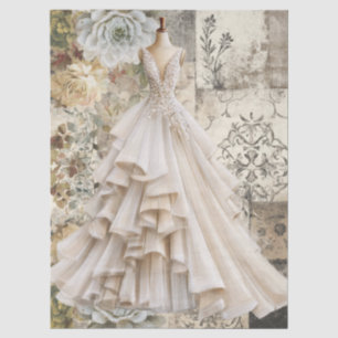 Papel De Seda Vestidos de bodas ventilares y florales rústicos