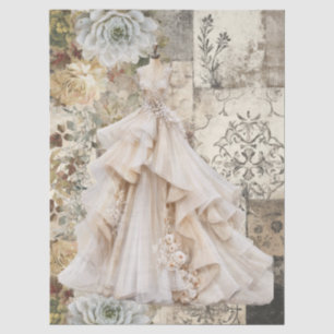 Papel De Seda Vestidos de bodas ventilares y florales rústicos