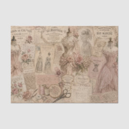 Papel De Seda Vestidos franceses vintage de alta costura con esc