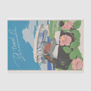 Papel De Seda Viaje de Ilustracion de época Bermuda