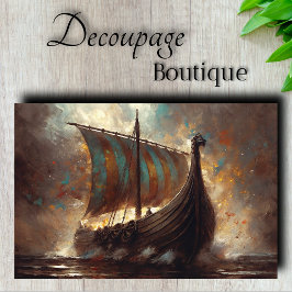 Papel De Seda Viaje en Barco Dragón Decoupage