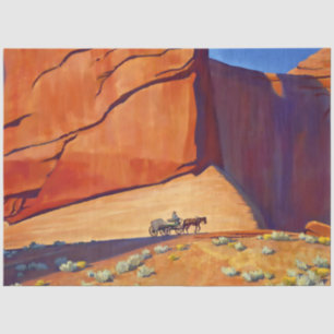 Papel De Seda “Viaje Solitario” Arte Occidental de Maynard Dixon