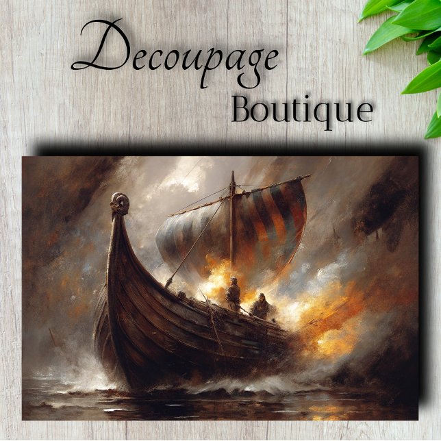 Papel De Seda Viaje Vikingo Decoupage (Viking Voyage Decoupage)